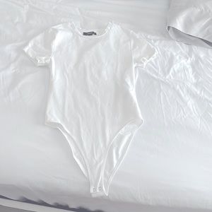 White tee body suite- cuffed -